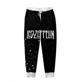 Мужские брюки 3D с принтом Led Zeppelin в Кировске, 100% полиэстер | манжеты по низу, эластичный пояс регулируется шнурком, по бокам два кармана без застежек, внутренняя часть кармана из мелкой сетки | 