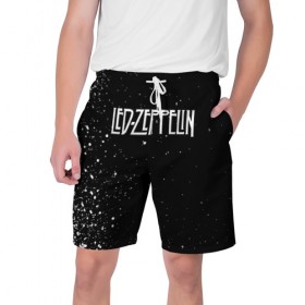 Мужские шорты 3D с принтом Led Zeppelin в Кировске,  полиэстер 100% | прямой крой, два кармана без застежек по бокам. Мягкая трикотажная резинка на поясе, внутри которой широкие завязки. Длина чуть выше колен | Тематика изображения на принте: 