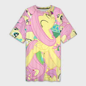 Платье-футболка 3D с принтом ПОНИ в Кировске,  |  | my little pony | pinkie pie | scootaloo | spike | sweaty balls | искорка | крошка бель | маленькие пони | мульфтфильм | пони | скутолу | эппл блум