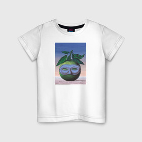 Детская футболка хлопок с принтом Рене Магритт в Кировске, 100% хлопок | круглый вырез горловины, полуприлегающий силуэт, длина до линии бедер | живопись | искусство | картина | художники | шедевры
