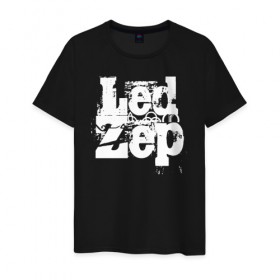 Мужская футболка хлопок с принтом Led Zeppelin в Кировске, 100% хлопок | прямой крой, круглый вырез горловины, длина до линии бедер, слегка спущенное плечо. | led | led zep | led zeppelin | ledzep | lz | zoso | группа | джимми пейдж | джон генри бонэм | джон пол джонс | зосо | лед зепелен | лед зеппелин | ледзепелен | ледзеппелин | роберт плант | рок