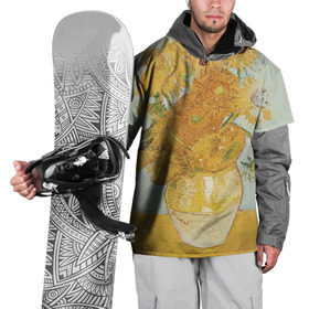 Накидка на куртку 3D с принтом Подсолнухи в Кировске, 100% полиэстер |  | живопись | искусство | картина | художники | шедевры
