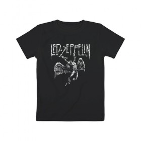 Детская футболка хлопок с принтом Led Zeppelin в Кировске, 100% хлопок | круглый вырез горловины, полуприлегающий силуэт, длина до линии бедер | led | led zep | led zeppelin | ledzep | lz | zoso | группа | джимми пейдж | джон генри бонэм | джон пол джонс | зосо | лед зепелен | лед зеппелин | ледзепелен | ледзеппелин | роберт плант | рок