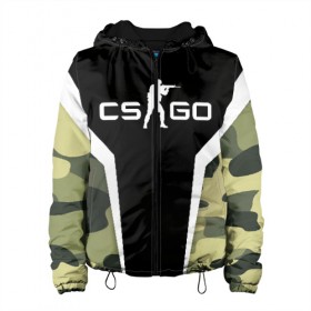 Женская куртка 3D с принтом CS:GO Camouflage в Кировске, ткань верха — 100% полиэстер, подклад — флис | прямой крой, подол и капюшон оформлены резинкой с фиксаторами, два кармана без застежек по бокам, один большой потайной карман на груди. Карман на груди застегивается на липучку | conter | counter | cs go | csgo | global | offensive | strike | контер | кс го | ксго | страйк