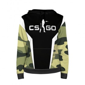 Женская толстовка 3D с принтом CS:GO Camouflage в Кировске, 100% полиэстер  | двухслойный капюшон со шнурком для регулировки, мягкие манжеты на рукавах и по низу толстовки, спереди карман-кенгуру с мягким внутренним слоем. | conter | counter | cs go | csgo | global | offensive | strike | контер | кс го | ксго | страйк