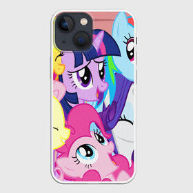 Чехол для iPhone 13 mini с принтом МАЛЕНЬКИЕ ПОНИ в Кировске,  |  | my little pony | pinkie pie | scootaloo | spike | sweaty balls | искорка | крошка бель | маленькие пони | мульфтфильм | пони | скутолу | эппл блум