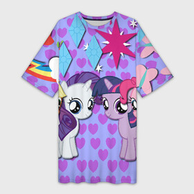 Платье-футболка 3D с принтом пони стар в Кировске,  |  | my little pony | pinkie pie | scootaloo | spike | sweaty balls | искорка | крошка бель | маленькие пони | мульфтфильм | пони | скутолу | эппл блум