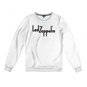 Женский свитшот хлопок с принтом Led Zeppelin в Кировске, 100% хлопок | прямой крой, круглый вырез, на манжетах и по низу широкая трикотажная резинка  | 