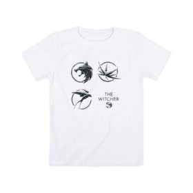 Детская футболка хлопок с принтом Ведьмак нетфликс в Кировске, 100% хлопок | круглый вырез горловины, полуприлегающий силуэт, длина до линии бедер | Тематика изображения на принте: 