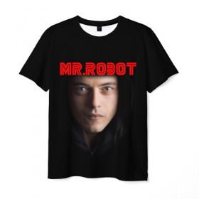 Мужская футболка 3D с принтом Mr.robot в Кировске, 100% полиэфир | прямой крой, круглый вырез горловины, длина до линии бедер | 