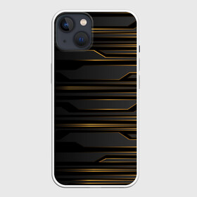 Чехол для iPhone 13 с принтом Futuristic technology lines в Кировске,  |  | Тематика изображения на принте: abstract | art | geometry | lights | lines | stripe | technology | абстрактный | абстракция | арт | геометрия | линии | полосы