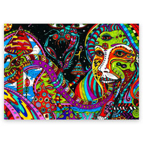 Поздравительная открытка с принтом психоделика в Кировске, 100% бумага | плотность бумаги 280 г/м2, матовая, на обратной стороне линовка и место для марки
 | abstract | abstraction | color | geometry | paitnt | psy | абстракция | геометрия | краски | неоновые | психоделика