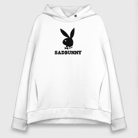 Женское худи Oversize хлопок с принтом SAD BUNNY в Кировске, френч-терри — 70% хлопок, 30% полиэстер. Мягкий теплый начес внутри —100% хлопок | боковые карманы, эластичные манжеты и нижняя кромка, капюшон на магнитной кнопке | bad | billie | boy | boys | bunny | eilish | girl | girls | music | playboy | pop | rap | sad | sad bunny | trend | билли | грустно | музыка | поп | рэп | тренд | эйлиш