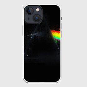 Чехол для iPhone 13 mini с принтом PINK FLOYD в Кировске,  |  | music | pink floyd | the dark side of the moon | космос | луна | музыка | пинк флойд | призма | рок | треугольник | триангулярная призма