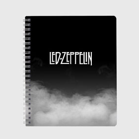 Тетрадь с принтом LED ZEPPELIN в Кировске, 100% бумага | 48 листов, плотность листов — 60 г/м2, плотность картонной обложки — 250 г/м2. Листы скреплены сбоку удобной пружинной спиралью. Уголки страниц и обложки скругленные. Цвет линий — светло-серый
 | led zeppelin | джимми пейдж | лед зеппелин