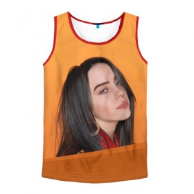 Мужская майка 3D с принтом BILLIE EILISH в Кировске, 100% полиэстер | круглая горловина, приталенный силуэт, длина до линии бедра. Пройма и горловина окантованы тонкой бейкой | all | asleep | bad | bellyache | billie | blohsh | dont | eilish | eyes | fall | guy | logo | music | ocean | singer | smile | when | айлиш | били | билли | бэрд | лого | музыка | пайрат | певица | символ | эйлиш