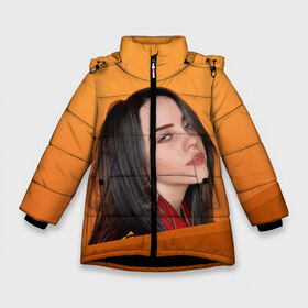 Зимняя куртка для девочек 3D с принтом BILLIE EILISH в Кировске, ткань верха — 100% полиэстер; подклад — 100% полиэстер, утеплитель — 100% полиэстер. | длина ниже бедра, удлиненная спинка, воротник стойка и отстегивающийся капюшон. Есть боковые карманы с листочкой на кнопках, утяжки по низу изделия и внутренний карман на молнии. 

Предусмотрены светоотражающий принт на спинке, радужный светоотражающий элемент на пуллере молнии и на резинке для утяжки. | Тематика изображения на принте: all | asleep | bad | bellyache | billie | blohsh | dont | eilish | eyes | fall | guy | logo | music | ocean | singer | smile | when | айлиш | били | билли | бэрд | лого | музыка | пайрат | певица | символ | эйлиш