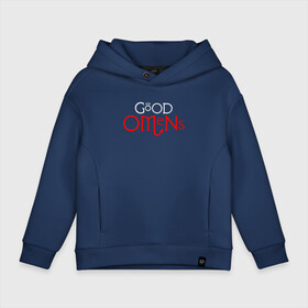 Детское худи Oversize хлопок с принтом GOOD OMENS (КРЫЛЬЯ) в Кировске, френч-терри — 70% хлопок, 30% полиэстер. Мягкий теплый начес внутри —100% хлопок | боковые карманы, эластичные манжеты и нижняя кромка, капюшон на магнитной кнопке | Тематика изображения на принте: good omens | благие знамения | терри пратчетт