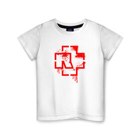 Детская футболка хлопок с принтом RAMMSTEIN (+НА СПИНЕ) в Кировске, 100% хлопок | круглый вырез горловины, полуприлегающий силуэт, длина до линии бедер | rammstein | рамштайн