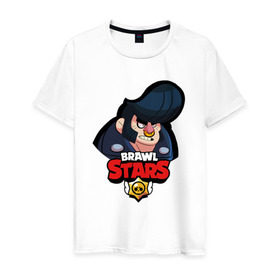 Мужская футболка хлопок с принтом Brawl Stars в Кировске, 100% хлопок | прямой крой, круглый вырез горловины, длина до линии бедер, слегка спущенное плечо. | brawl | brawl stars | stars | бравл | бравл старс | браво старс | игра | компьютерная | онлайн | старс
