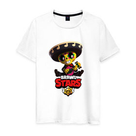 Мужская футболка хлопок с принтом Brawl Stars в Кировске, 100% хлопок | прямой крой, круглый вырез горловины, длина до линии бедер, слегка спущенное плечо. | brawl | brawl stars | stars | бравл | бравл старс | браво старс | игра | компьютерная | онлайн | старс