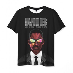 Мужская футболка 3D с принтом MIB ALIEN CRISIS в Кировске, 100% полиэфир | прямой крой, круглый вырез горловины, длина до линии бедер | 
