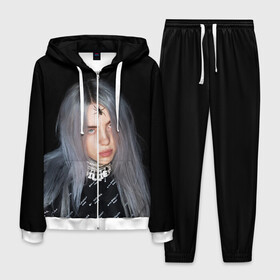 Мужской костюм 3D с принтом BILLIE EILISH с Пауком в Кировске, 100% полиэстер | Манжеты и пояс оформлены тканевой резинкой, двухслойный капюшон со шнурком для регулировки, карманы спереди | all | asleep | bad | bellyache | billie | blohsh | dont | eilish | eyes | fall | ghoul | guy | logo | music | ocean | singer | smile | when | айлиш | били | билли | бэрд | лого | музыка | пайрат | певица | символ | эйлиш