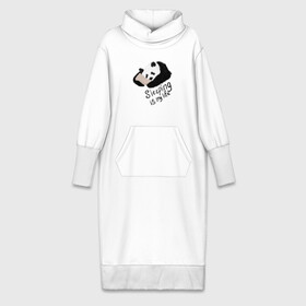 Платье удлиненное хлопок с принтом Спящая Панда в Кировске,  |  | sleeping is my life | панда | сон | спать | спать это моя жизнь
