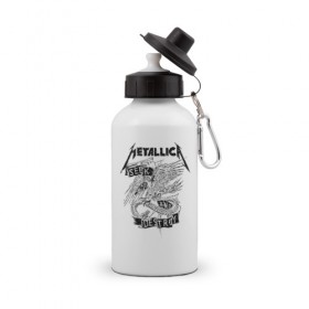 Бутылка спортивная с принтом Metallica в Кировске, металл | емкость — 500 мл, в комплекте две пластиковые крышки и карабин для крепления | metalica | metallica | группа | джеймс хэтфилд | кирк хэмметт | ларс ульрих | метал | металика | металлика | миталика | музыка | роберт трухильо | рок | трэш | трэшметал | хард | хеви