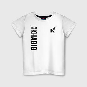 Детская футболка хлопок с принтом Team Khabib в Кировске, 100% хлопок | круглый вырез горловины, полуприлегающий силуэт, длина до линии бедер | Тематика изображения на принте: 
