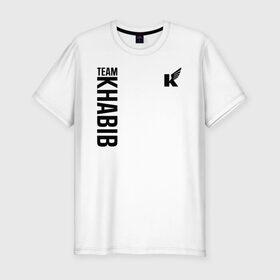 Мужская футболка премиум с принтом Team Khabib в Кировске, 92% хлопок, 8% лайкра | приталенный силуэт, круглый вырез ворота, длина до линии бедра, короткий рукав | Тематика изображения на принте: 