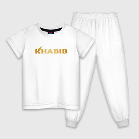Детская пижама хлопок с принтом ХАБИБ (НА СПИНЕ) в Кировске, 100% хлопок |  брюки и футболка прямого кроя, без карманов, на брюках мягкая резинка на поясе и по низу штанин
 | 