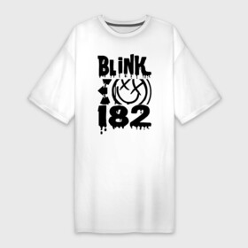 Платье-футболка хлопок с принтом Blink 182 в Кировске,  |  | blink | cheese | duck tape | filter | grilled | альтернативный | блинк | группа | дак тейп | марк хоппус | музыка | мэтт скиба | панк | поп | рок | скейт | трэвис баркер