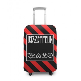 Чехол для чемодана 3D с принтом Led Zeppelin в Кировске, 86% полиэфир, 14% спандекс | двустороннее нанесение принта, прорези для ручек и колес | 