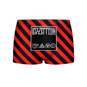 Мужские трусы 3D с принтом Led Zeppelin в Кировске, 50% хлопок, 50% полиэстер | классическая посадка, на поясе мягкая тканевая резинка | 