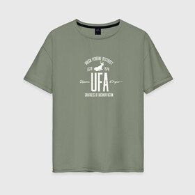 Женская футболка хлопок Oversize с принтом Уфа Iron в Кировске, 100% хлопок | свободный крой, круглый ворот, спущенный рукав, длина до линии бедер
 | башкирия | башкортостан | город | земфира | регион | уфа