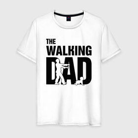 Мужская футболка хлопок с принтом The Walking Dad в Кировске, 100% хлопок | прямой крой, круглый вырез горловины, длина до линии бедер, слегка спущенное плечо. | дети | отец | папа | родители