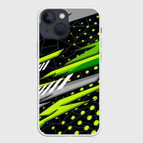 Чехол для iPhone 13 mini с принтом Black and Green в Кировске,  |  | texture | абстракция | граффити | краски | линии | текстура | уличный стиль | яркая