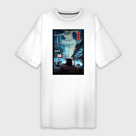 Платье-футболка хлопок с принтом Blade Runner в Кировске,  |  | 2049 | blade runner | cyberpunk | андроид | бегущий по лезвию | кей | киберпанк | репликант | рик декарт