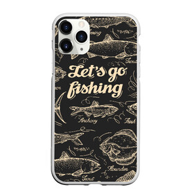 Чехол для iPhone 11 Pro Max матовый с принтом Let`s go fishing в Кировске, Силикон |  | Тематика изображения на принте: рыба | рыбак | рыбалка | снасти | увлечение | улов | хобби