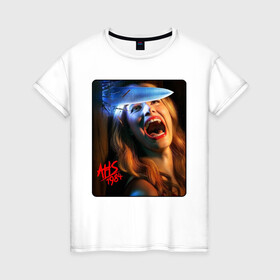 Женская футболка хлопок с принтом American Horror Story в Кировске, 100% хлопок | прямой крой, круглый вырез горловины, длина до линии бедер, слегка спущенное плечо | 1984 | ahs | american horror story | американская история ужасов