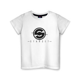 Детская футболка хлопок с принтом Starset Logo Black в Кировске, 100% хлопок | круглый вырез горловины, полуприлегающий силуэт, длина до линии бедер | Тематика изображения на принте: logo | rock | starset | лого | рок | старсет