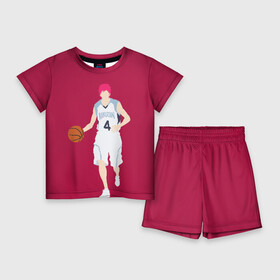 Детский костюм с шортами 3D с принтом Seijuurou Akashi в Кировске,  |  | akashi | basket | basketball | kuroko | kuroko no basket | seijuurou | акаши | баскетбол | куроко | сэйджуро