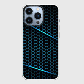 Чехол для iPhone 13 Pro с принтом Неоновая броня в Кировске,  |  | abstract | black | carbon | cars | diy | fiber | hexagon | hi tech | psybient | psychill | skyrim | to | vinyl | wot | броня | карбон | металл | соты | сталь | форма | шестиугольник