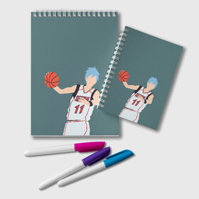 Блокнот с принтом Tetsuya Kuroko в Кировске, 100% бумага | 48 листов, плотность листов — 60 г/м2, плотность картонной обложки — 250 г/м2. Листы скреплены удобной пружинной спиралью. Цвет линий — светло-серый
 | Тематика изображения на принте: basket | basketball | kuroko | kuroko no basket | phantom | tetsu | tetsuya | баскетбол | куроко | тэцу | тэцуя | фантом