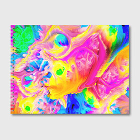 Альбом для рисования с принтом КРАСКИ в Кировске, 100% бумага
 | матовая бумага, плотность 200 мг. | abstract | abstraction | color | geometry | paitnt | psy | абстракция | геометрия | краски | неоновые | психоделика