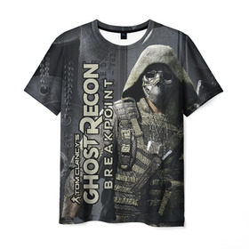 Мужская футболка 3D с принтом Ghost Recon BREAKPOINT в Кировске, 100% полиэфир | прямой крой, круглый вырез горловины, длина до линии бедер | breakpoint | ghost | recon | tom clancys | жетон | призраки | спец отряд | спецназ