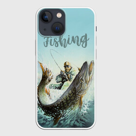 Чехол для iPhone 13 mini с принтом Fishing в Кировске,  |  | рыба | рыбак | рыбалка | снасти | увлечение | улов | хобби