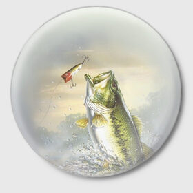 Значок с принтом Рыбалка в Кировске,  металл | круглая форма, металлическая застежка в виде булавки | Тематика изображения на принте: рыба | рыбак | рыбалка | снасти | увлечение | улов | хобби