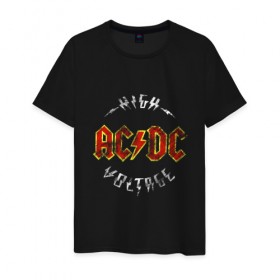 Мужская футболка хлопок с принтом AC/DC в Кировске, 100% хлопок | прямой крой, круглый вырез горловины, длина до линии бедер, слегка спущенное плечо. | Тематика изображения на принте: ac | ac dc | ac dc группа | ac dc лучшее | rock | rock n roll | блюз рок | иси диси | хард рок